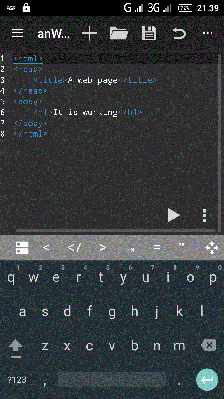 AnWriter Portrait View with Text