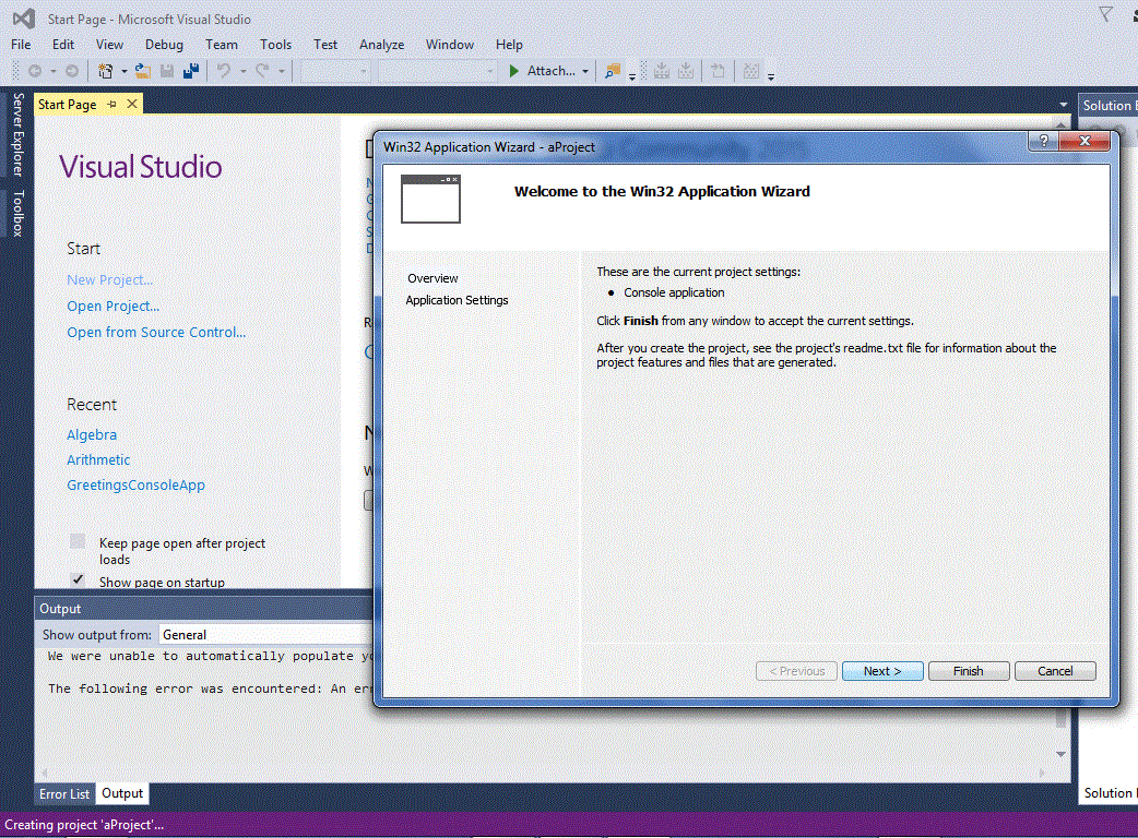 Visual Studio Next Step